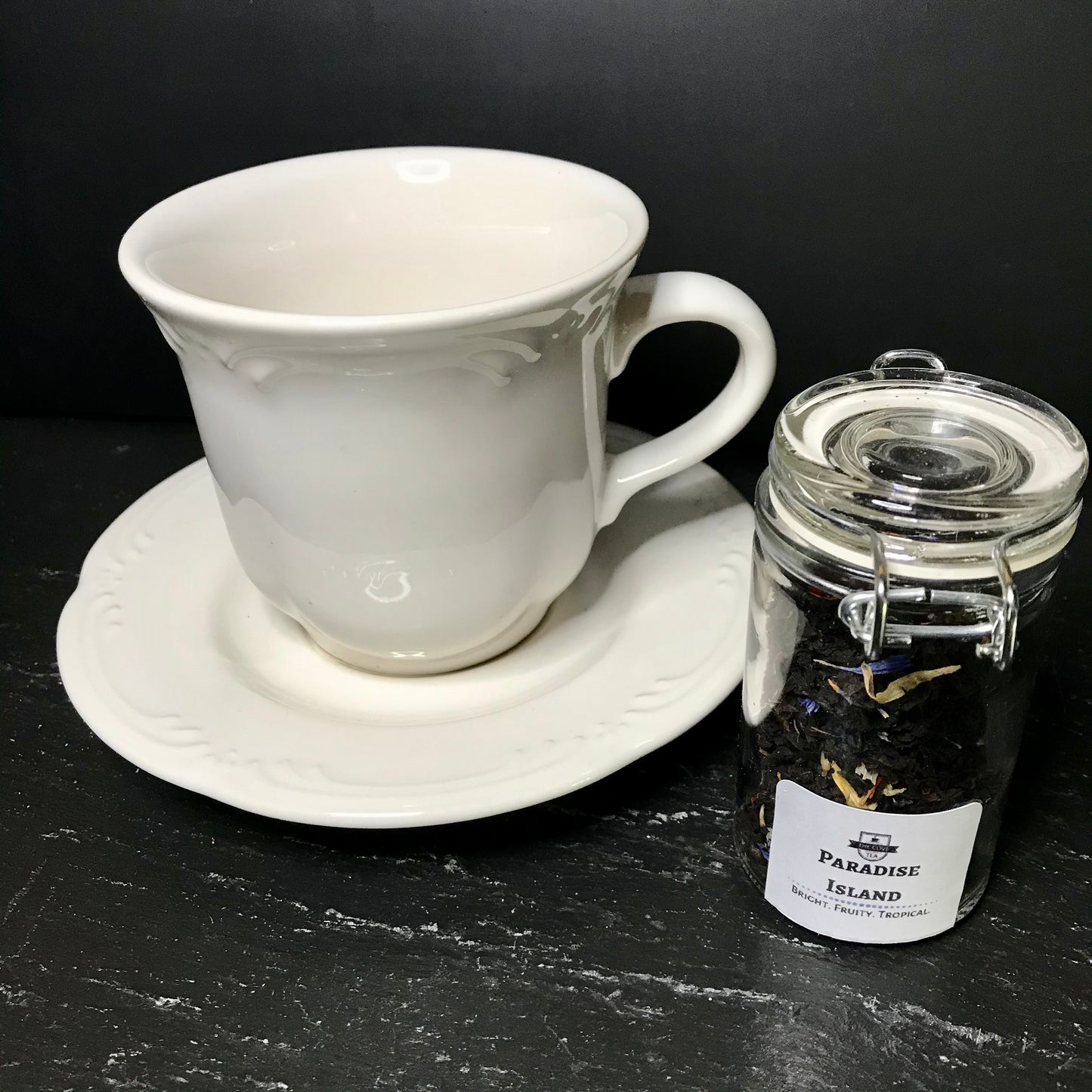 Ivory Teacup and Saucer Set