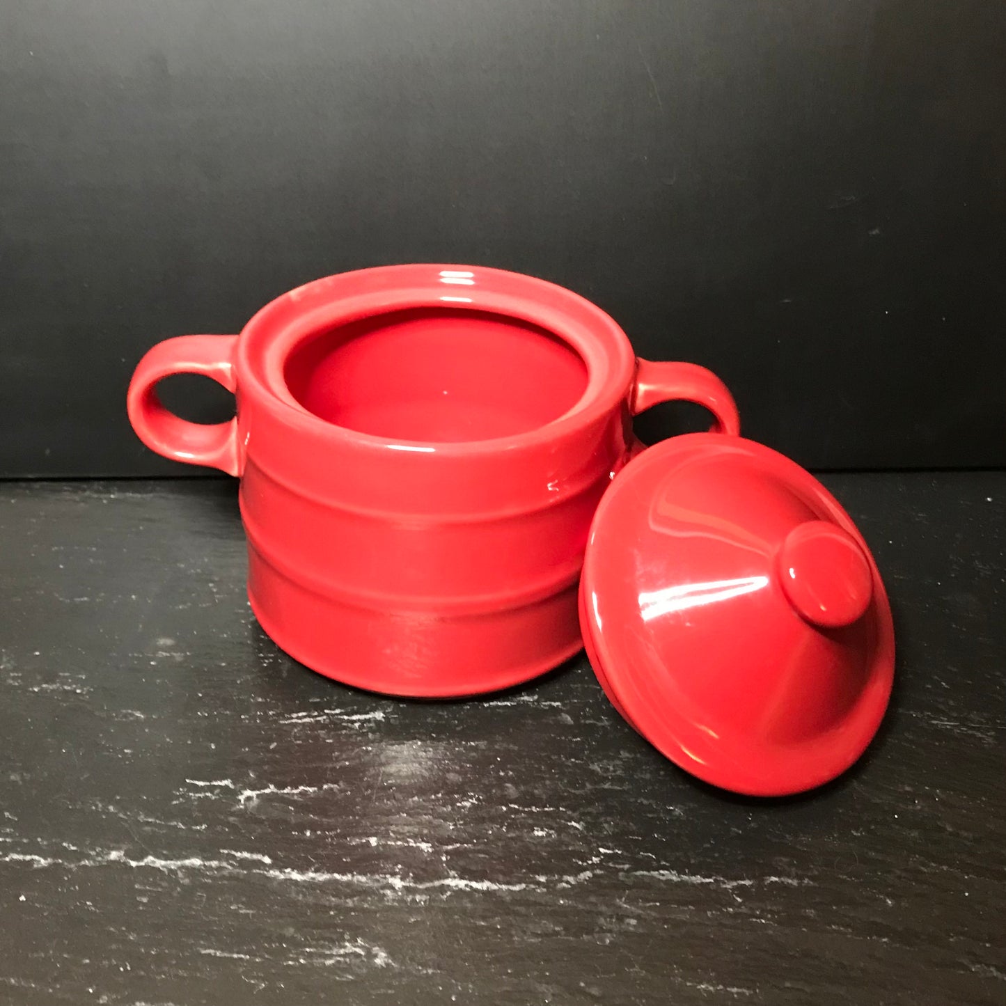 Red Creamer & Sugar Bowl