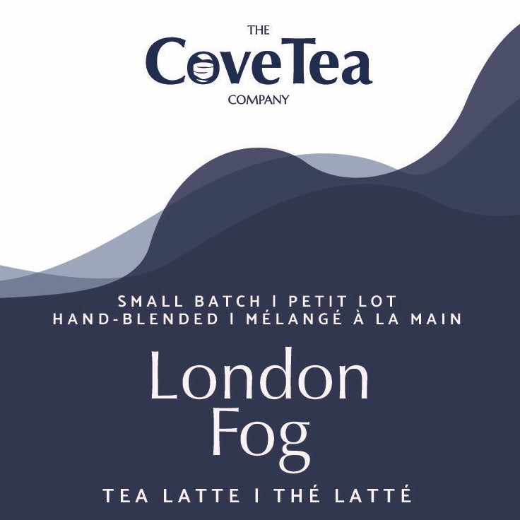 Label for The Cove Tea Company’s bottled London Fog Tea Latte 