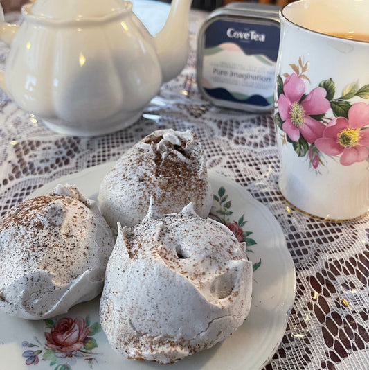 Mint Chocolate Tea-Dusted Meringues by the Cove Tea Co