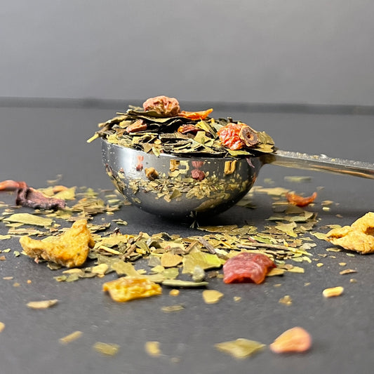 Pembroke’s Garden botanical Guayusa blend with notes of berry and citrus.