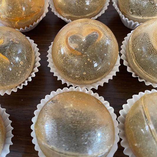 Tea-infused sugar shell with a raspberry pomegranate green tea centre | Cove Tea Co.